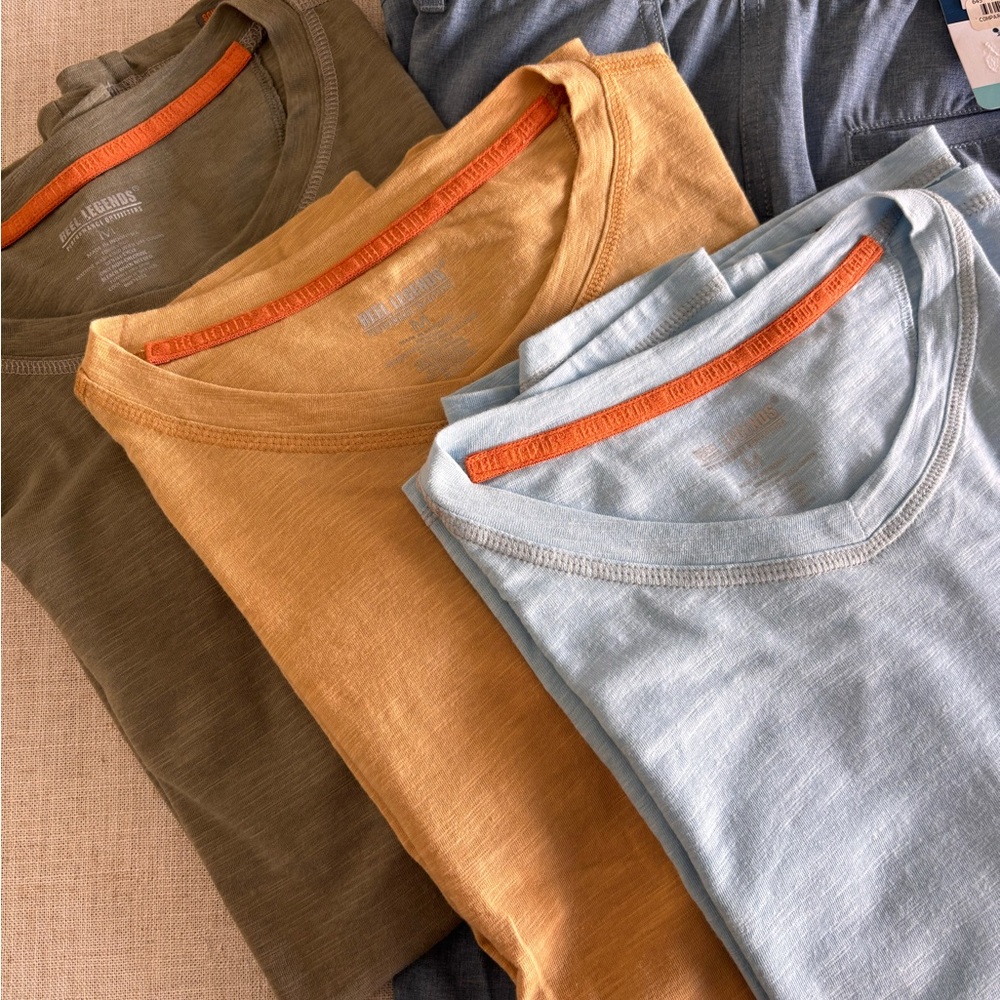 Reel (3) Legends Short Sleeve Tees - Olive, Orange, Light Blue